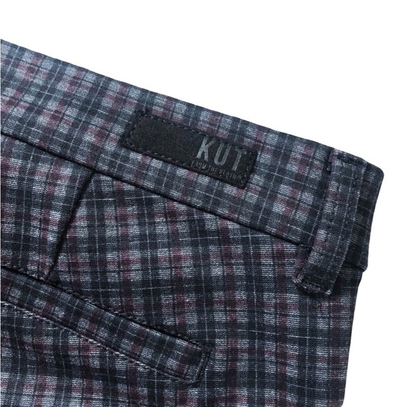 Kut From The Kloth NWOT Elyse Printed Slim Straight Leg Pant Dark Grey Size 12 - Picture 6 of 9